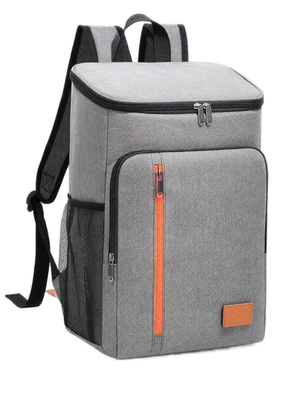 Men's Gray Cooler Backpack with Orange Accent